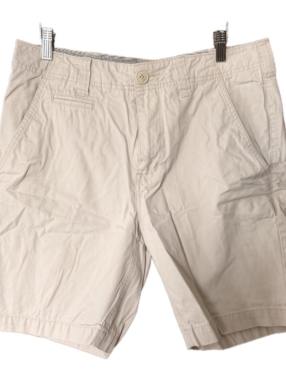 Cremieux Mens Chino Shorts Size 32 Khaki Seersucker Waistband Bandana